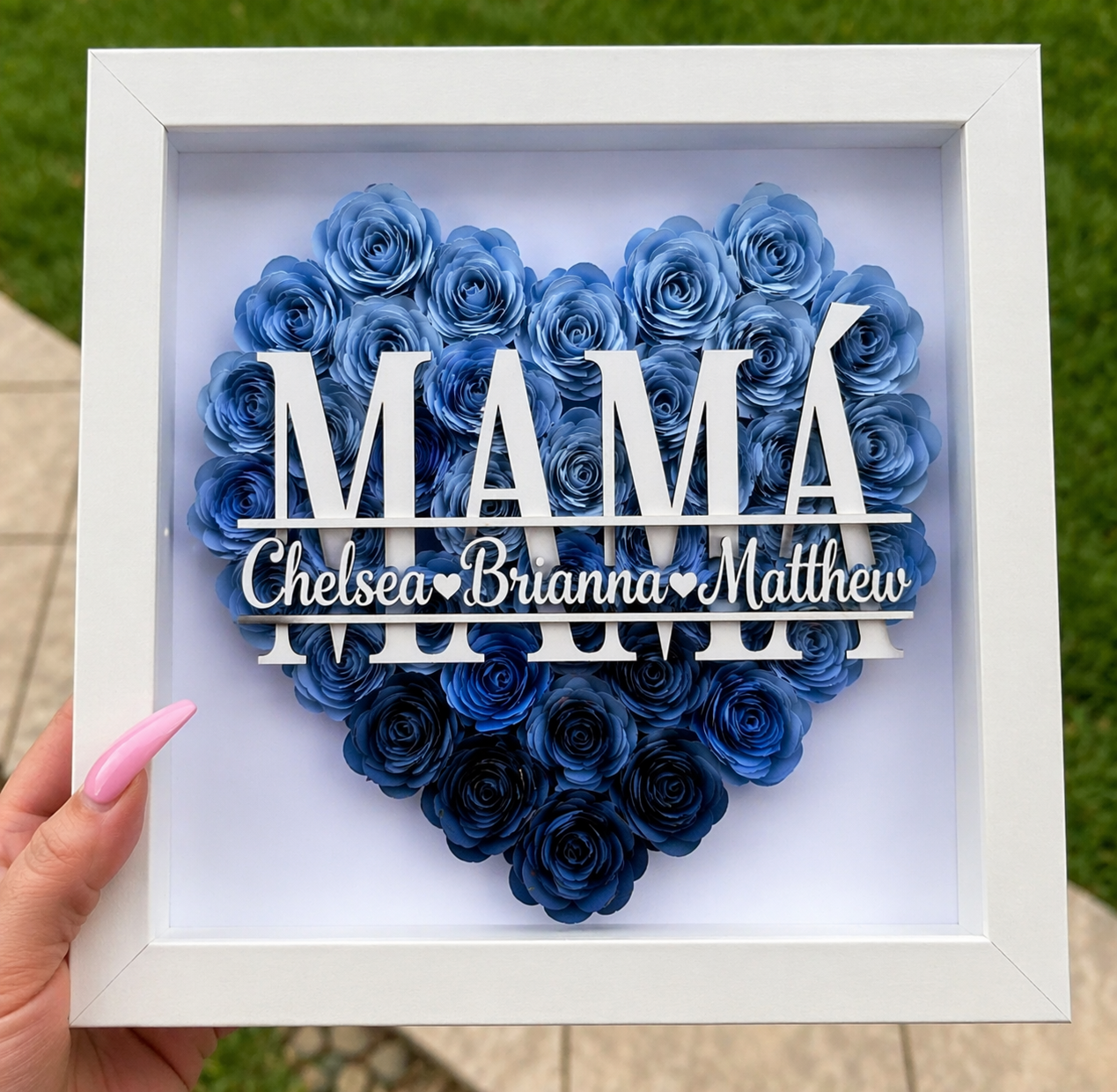 Personalized Rose Shadow Box – Regalo único para el Día de la Madre: caja con rosas personalizadas