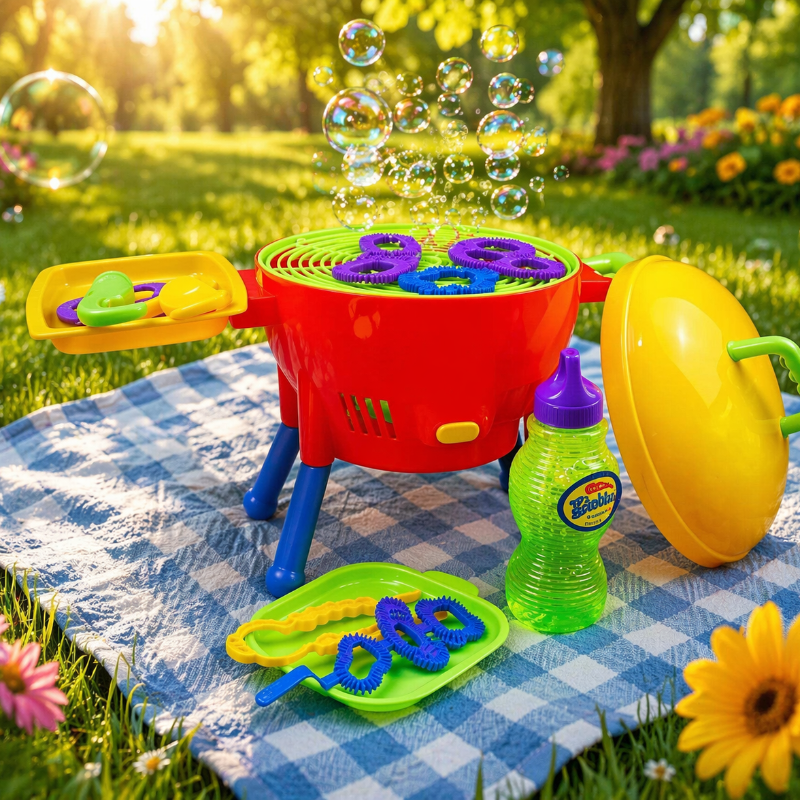 BBQ Bubble Maker – Divertido e interactivo – Barbacoa de pompas de jabón