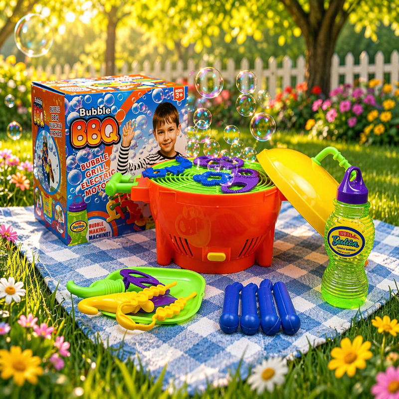 BBQ Bubble Maker – Divertido e interactivo – Barbacoa de pompas de jabón