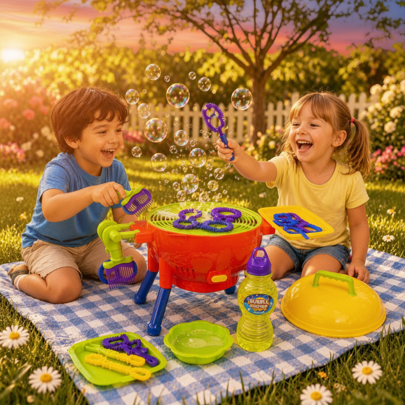 BBQ Bubble Maker – Divertido e interactivo – Barbacoa de pompas de jabón