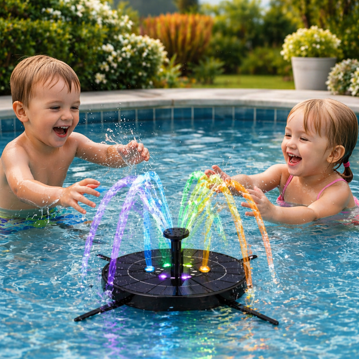 Solar LED Fountain Toy – Lúdico e interactivo – Fuente de juguetes acuáticos