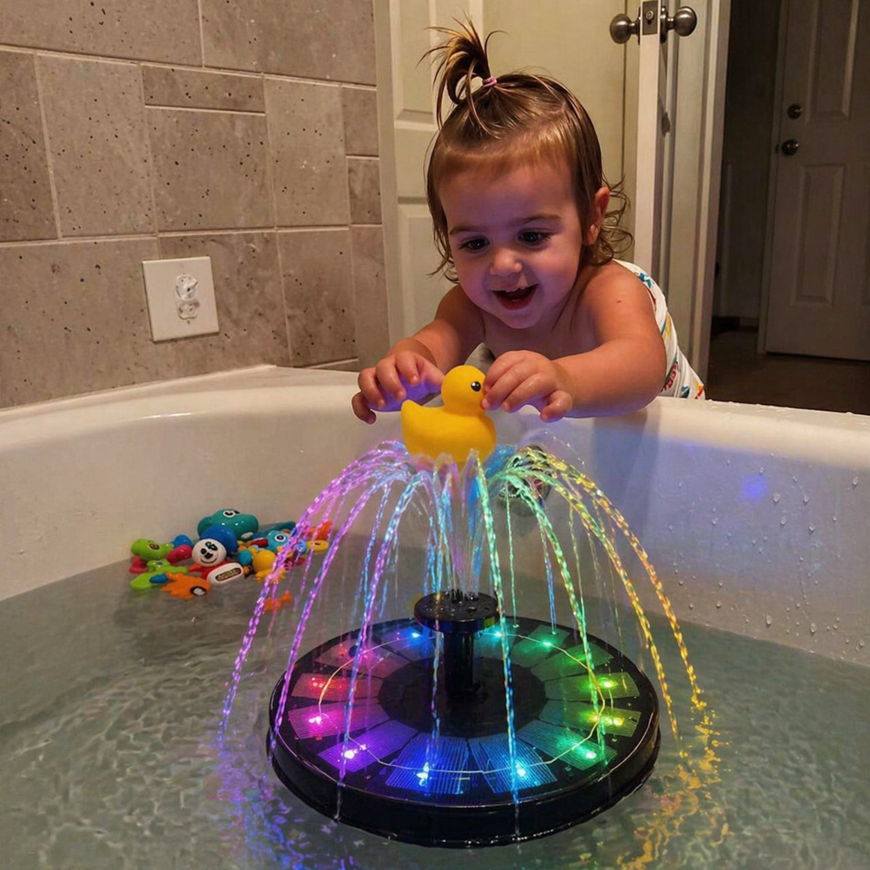 Solar LED Fountain Toy – Lúdico e interactivo – Fuente de juguetes acuáticos