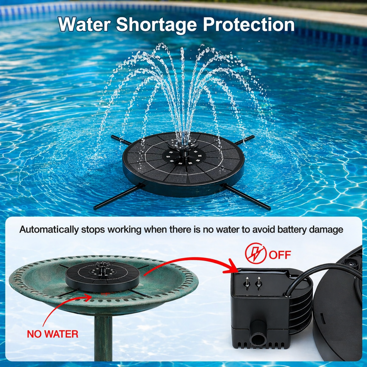 Solar LED Fountain Toy – Lúdico e interactivo – Fuente de juguetes acuáticos