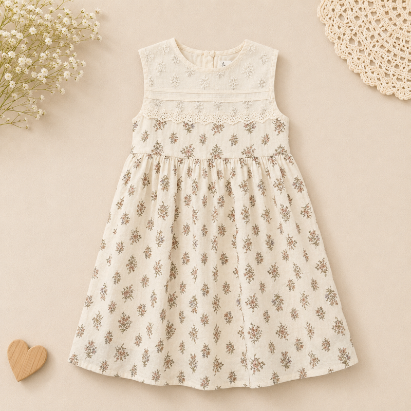 Short Sleeve Embroidery Dress – Elegancia y comodidad: vestido de boutique para niñas