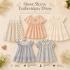 Short Sleeve Embroidery Dress – Elegancia y comodidad: vestido de boutique para niñas