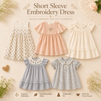Thumbnail for Short Sleeve Embroidery Dress – Elegancia y comodidad: vestido de boutique para niñas