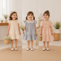 Thumbnail for Short Sleeve Embroidery Dress – Elegancia y comodidad: vestido de boutique para niñas
