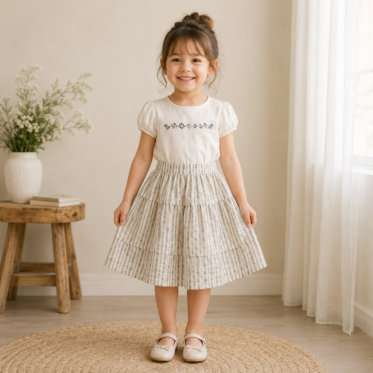 Chic Skirt & Wide Leg Pants – Elegancia y comodidad: ropa infantil a la última