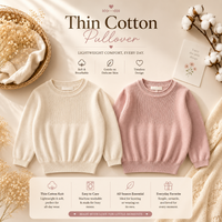 Thumbnail for Thin Cotton Pullover – Luz y comodidad – Jersey de punto para niños