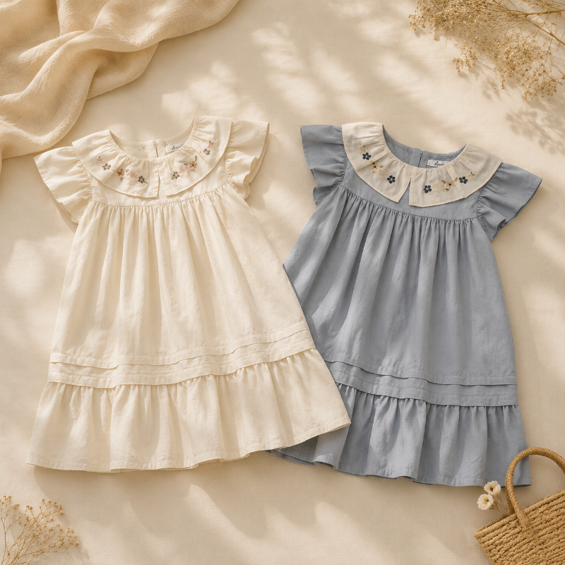 Princess Dress – Elegante y cómodo: vestido con cuello bordado