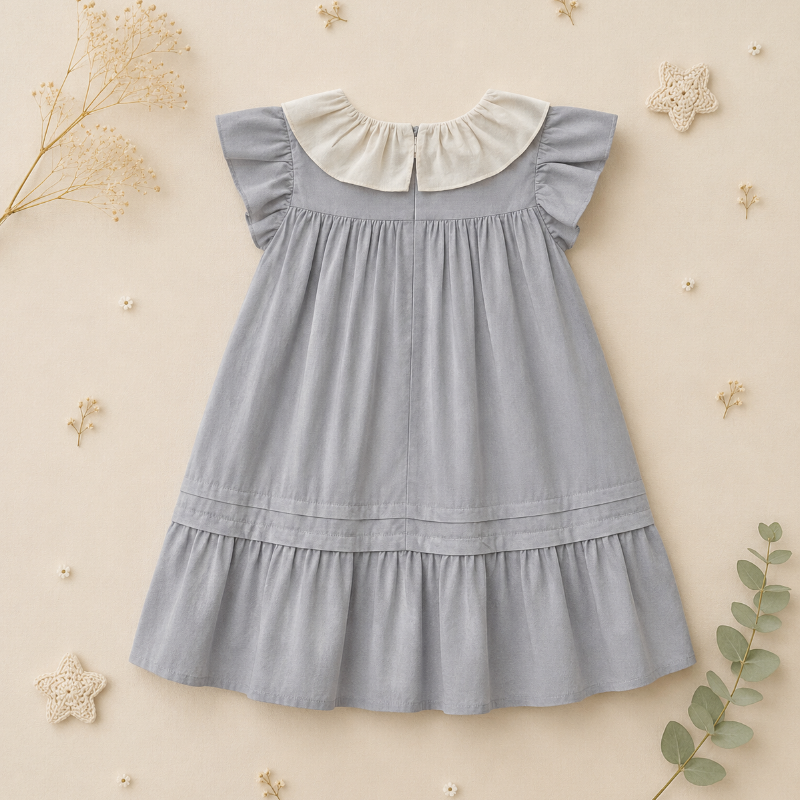 Princess Dress – Elegante y cómodo: vestido con cuello bordado