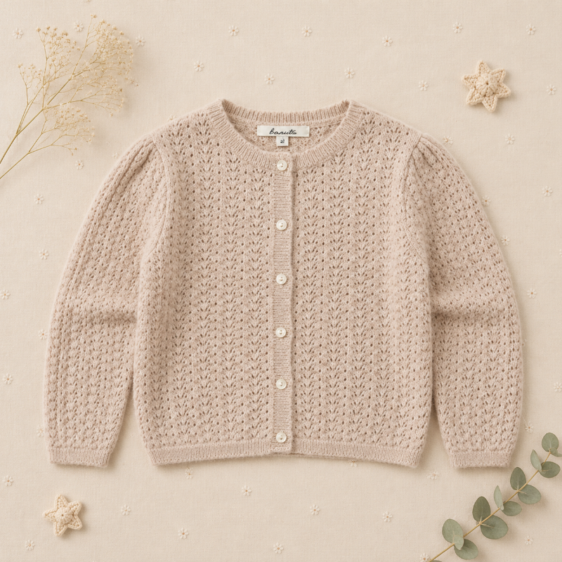 Buttoned Cardigan – Suave y cómodo: chaqueta de punto para niños