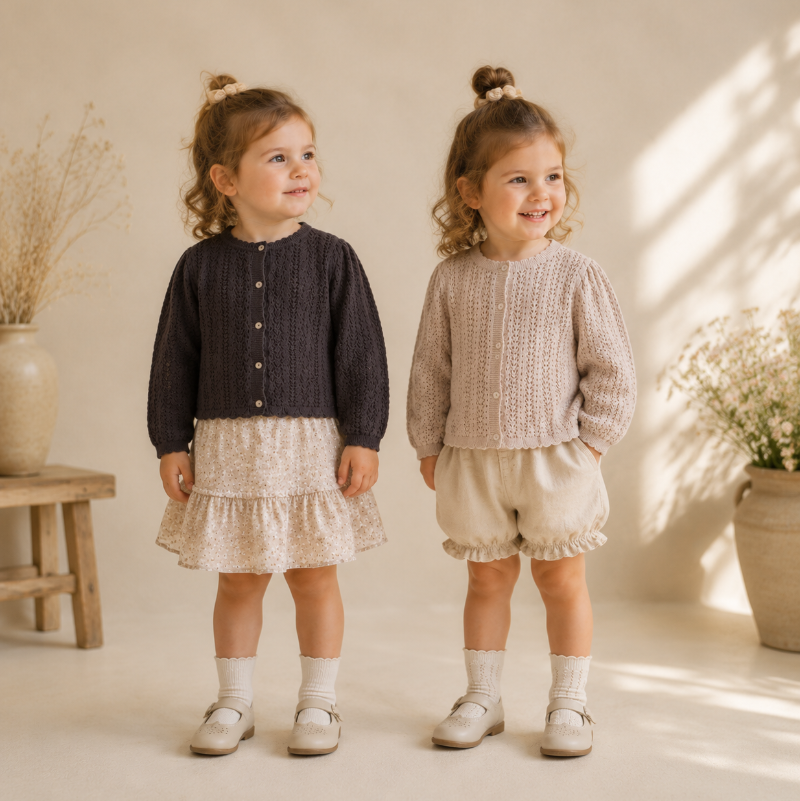 Buttoned Cardigan – Suave y cómodo: chaqueta de punto para niños