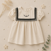 Sailor Top – Elegante y cómoda: camisa con detalles de encaje y mangas abullonadas