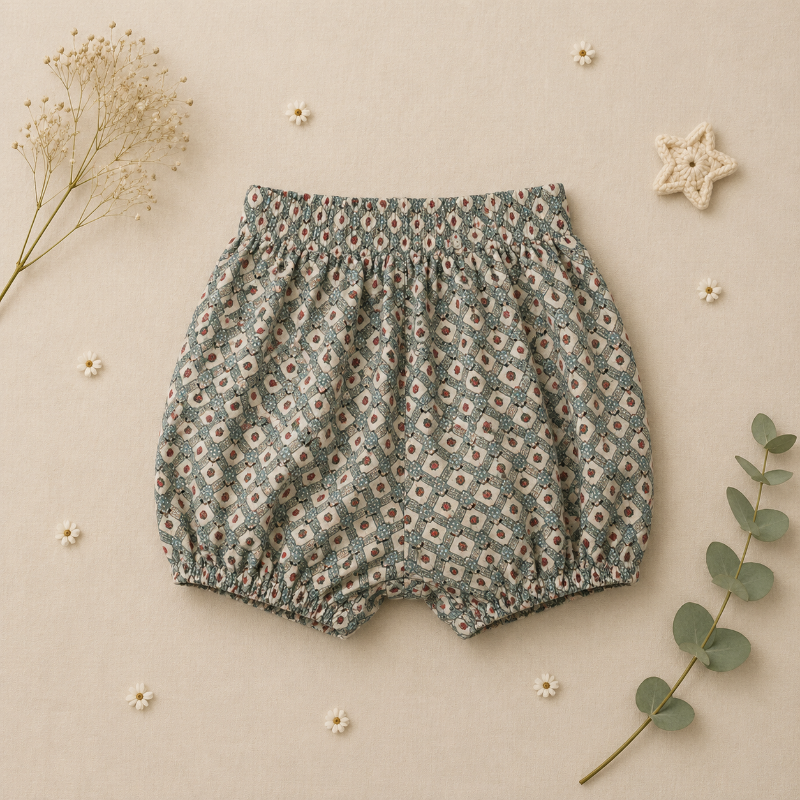 Matching Set – Cómodo y con estampado de margaritas: bombacho, falda y blusa
