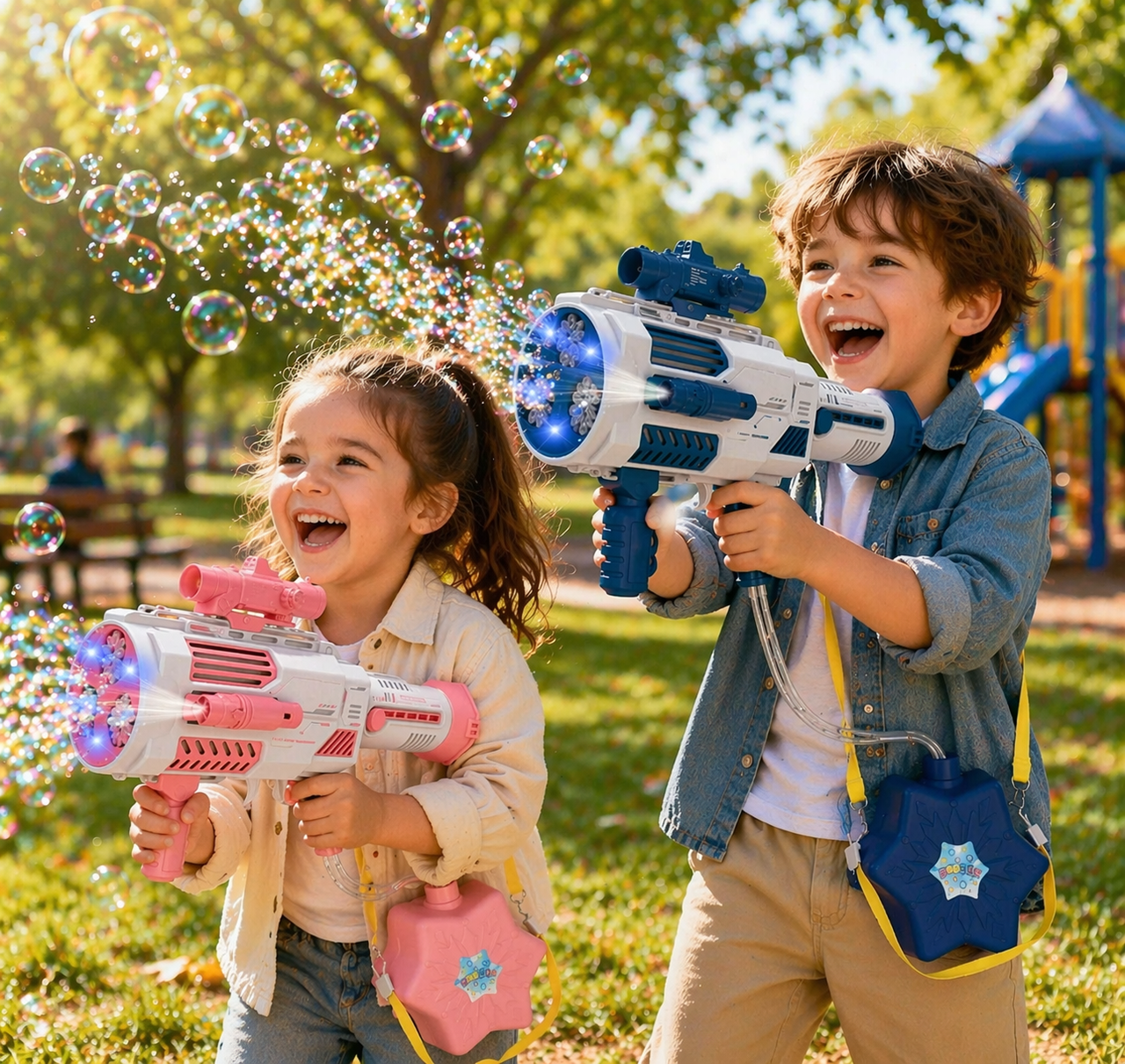 Light Up Bubble Gun – Juegos y música – Pistola de pompas de jabón