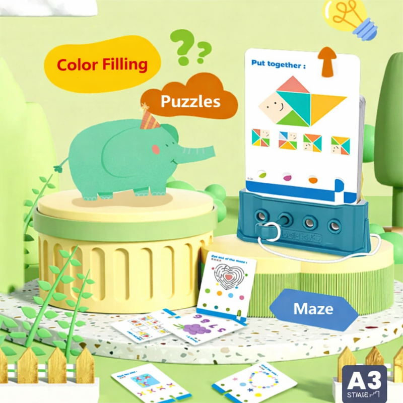 Montessori Shape Matching Game – Lógica y concentración – Juego de mesa de rompecabezas