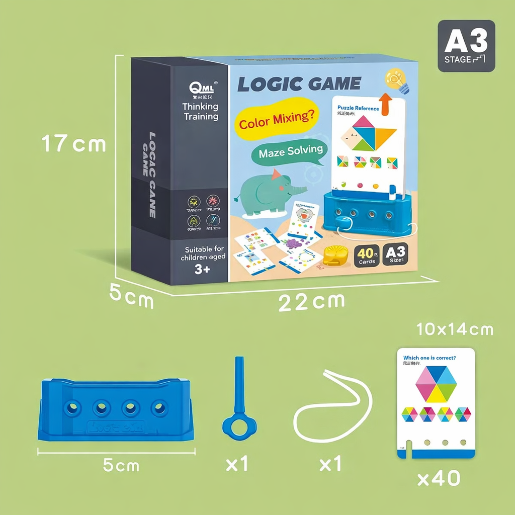 Montessori Shape Matching Game – Lógica y concentración – Juego de mesa de rompecabezas