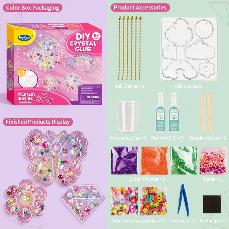 DIY Crystal Keychain Kit – Creativo y divertido – Kit de manualidades para llaveros