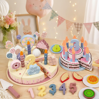 Thumbnail for Wooden Cake Cutting Toy – Creatividad y juegos de rol – Tarta de cumpleaños de madera