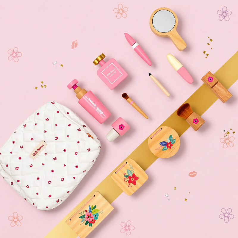 Wooden Makeup Play Set – Creatividad y juegos de rol – Set de maquillaje de madera