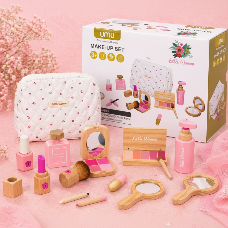 Wooden Makeup Play Set – Creatividad y juegos de rol – Set de maquillaje de madera