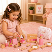 Thumbnail for Wooden Makeup Play Set – Creatividad y juegos de rol – Set de maquillaje de madera