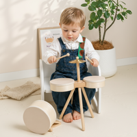 Thumbnail for Kids Wooden Drum Toy – Música y creatividad – Set de batería para jugar
