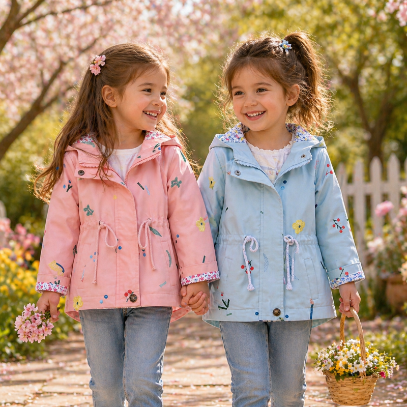 Girls Windbreaker Jacket – Ligera y elegante – Chaqueta infantil