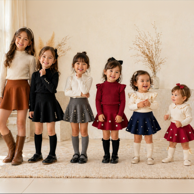 Girls Knitted Skirt – Comodidad y estilo – Falda infantil