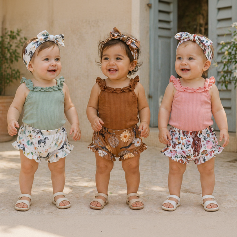 Baby Girl Summer Outfit – Bonito y ligero – Conjunto de ropa para bebé