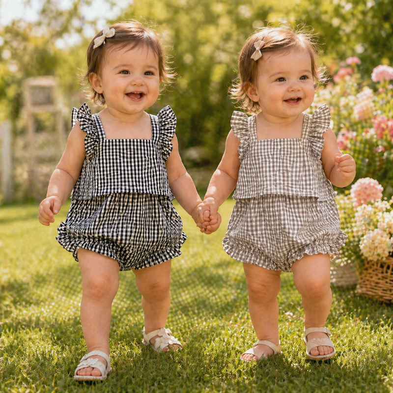 Girls Ruffle Tee – Ligero y adorable – Conjunto de ropa para niños