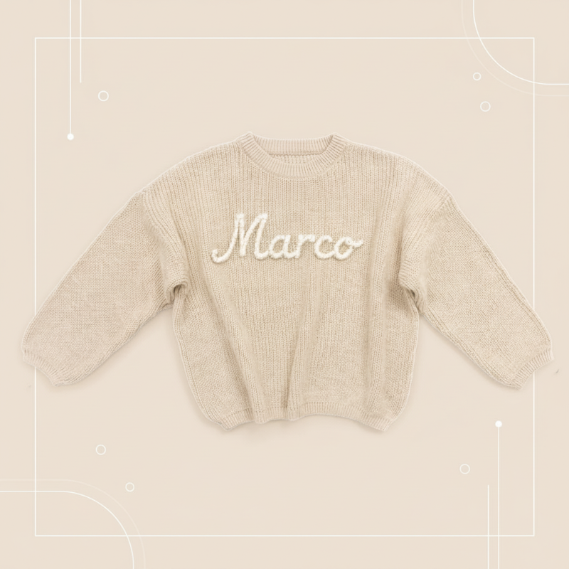 Personalized Baby Sweater – Único y lleno de cariño: jersey de bebé bordado y personalizado