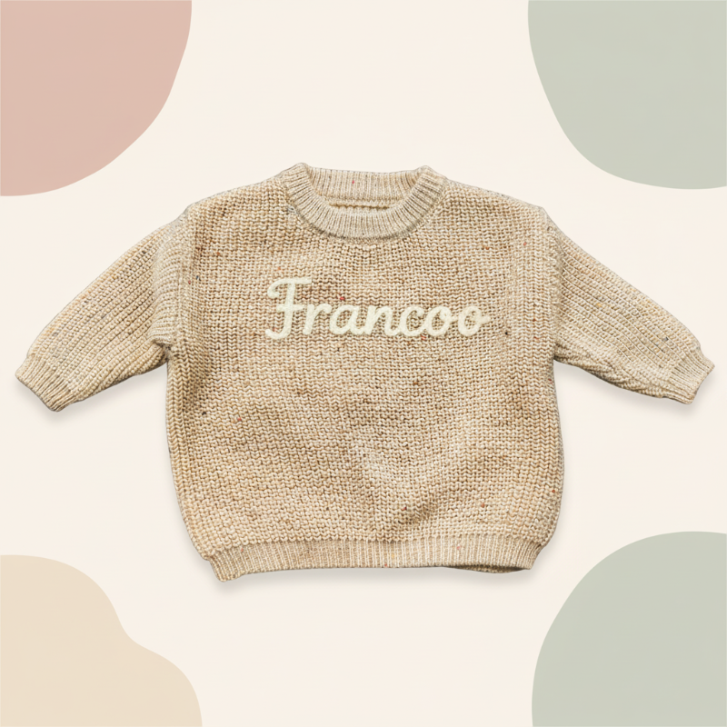 Personalized Baby Sweater – Único y lleno de cariño: jersey de bebé bordado y personalizado