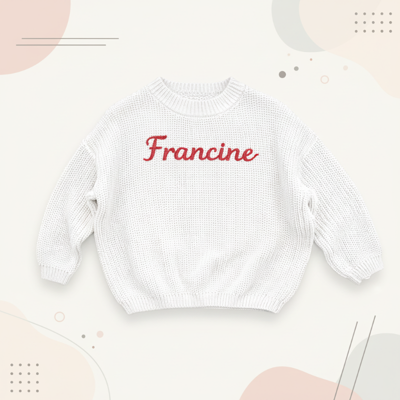 Personalized Baby Sweater – Único y lleno de cariño: jersey de bebé bordado y personalizado