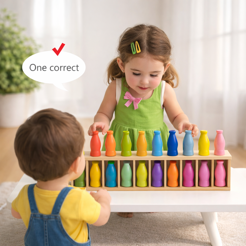 WoodenMatch – Inteligente y divertido – Juego de colores Montessori