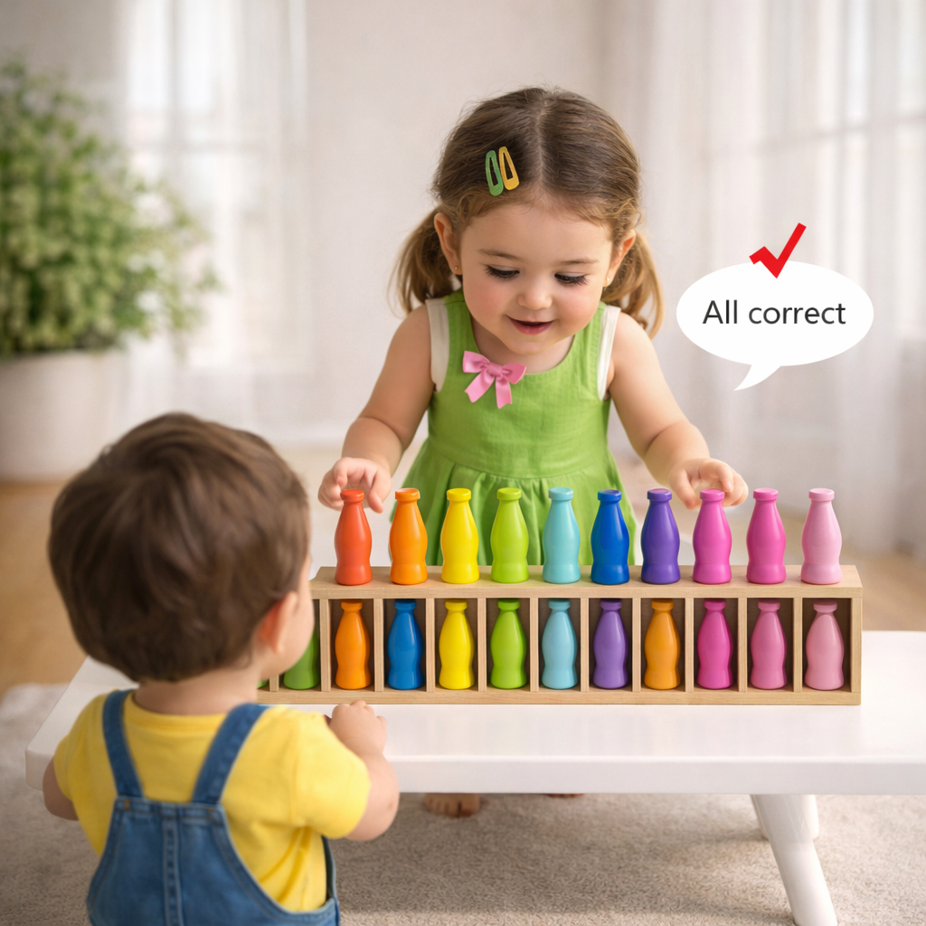 WoodenMatch – Inteligente y divertido – Juego de colores Montessori