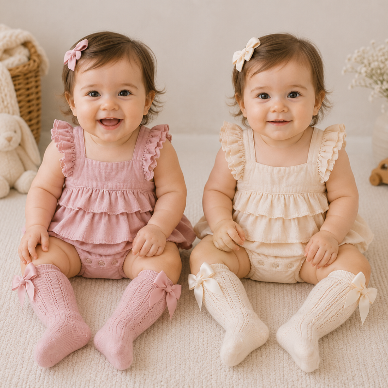 TinyBloom – Bonito y suave – Vestidito con volantes para bebés y niños pequeños