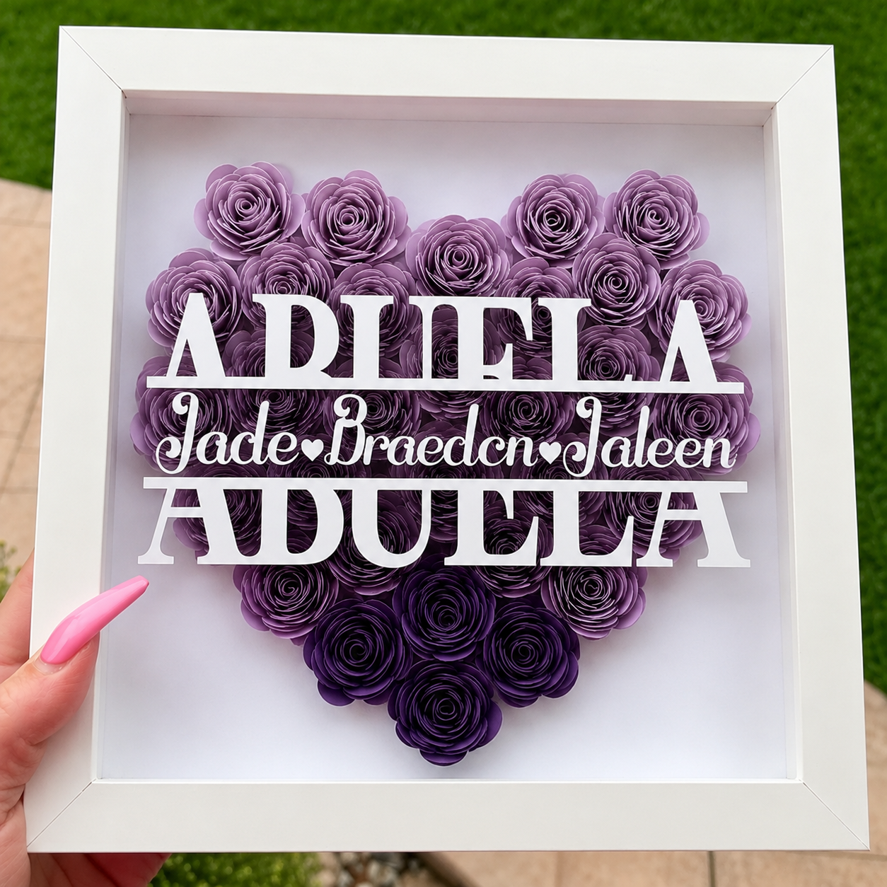 Personalized Rose Shadow Box – Regalo único para el Día de la Madre: caja con rosas personalizadas
