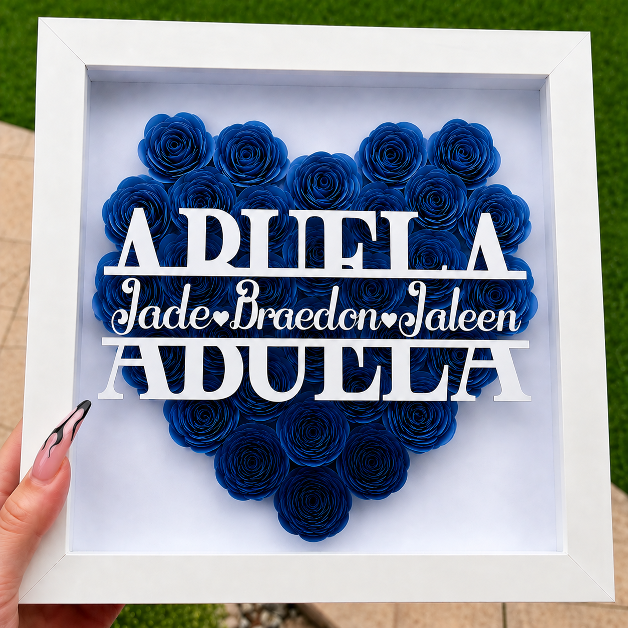 Personalized Rose Shadow Box – Regalo único para el Día de la Madre: caja con rosas personalizadas