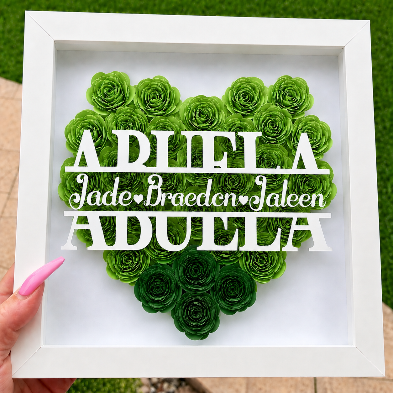 Personalized Rose Shadow Box – Regalo único para el Día de la Madre: caja con rosas personalizadas