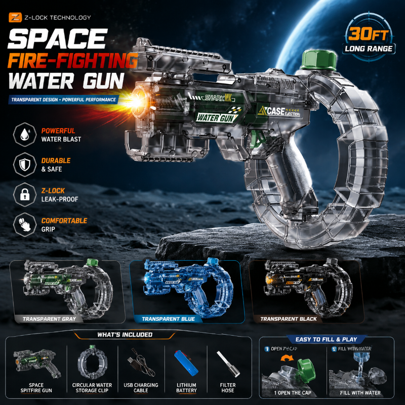 Space Water Blaster Toy – Interactivo y divertido: pistola de agua