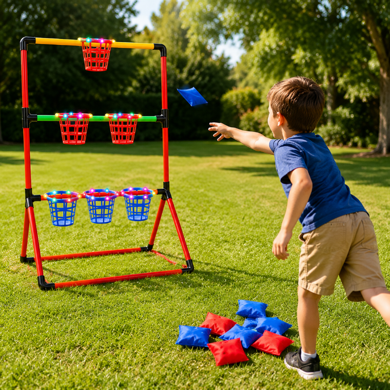 Sandbag Toss Game – Interactivo y al aire libre – Set de juego con bolsas de semillas