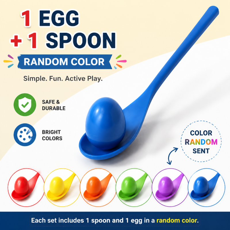 Wooden Egg Spoon Game – Motricidad y aprendizaje – Juego de equilibrio «Carrera de huevos»