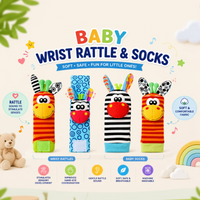 Thumbnail for Wrist Rattle and Socks – Motricidad y juego – Sonajeros para bebés (juego de 4)