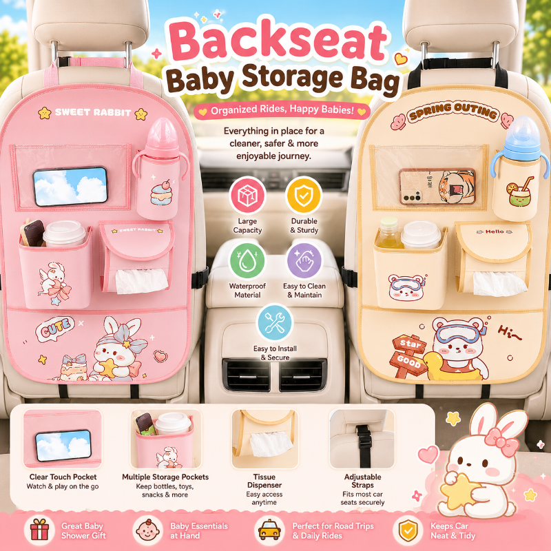 Backseat Baby Storage Bag – Práctica y espaciosa: bolsa de almacenamiento para el coche