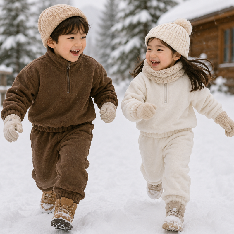Winter Tracksuit – Calidez y comodidad: conjunto de ropa de invierno para niños