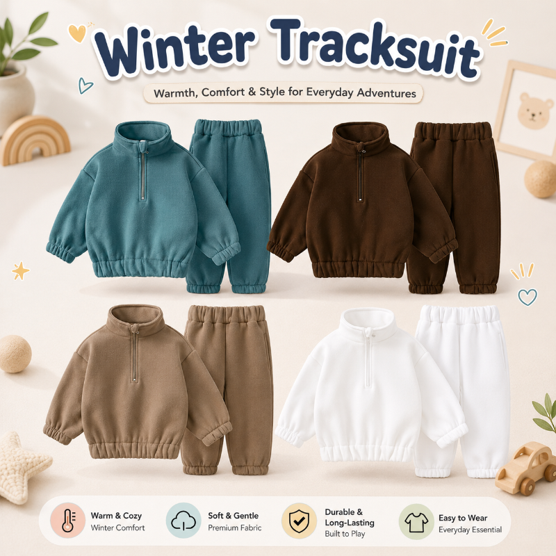 Winter Tracksuit – Calidez y comodidad: conjunto de ropa de invierno para niños