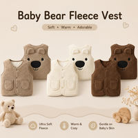 Thumbnail for Baby Bear Fleece Vest – Cálido y suave – Chaleco infantil con ositos
