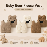 Thumbnail for Baby Bear Fleece Vest – Cálido y suave – Chaleco infantil con ositos